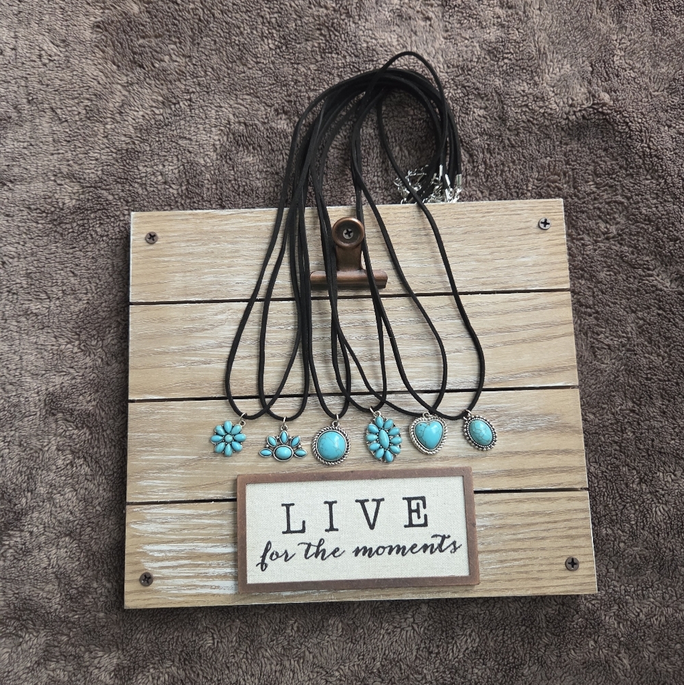6 Western/Boho Turquoise Fashion Necklace Bundle Cowgirl Rodeo Gifts